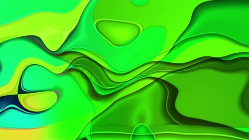 Abstract Green Colorful Smooth Liquid Animation 4k Background