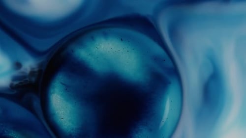 Abstract Blue and White Fluid Art Motion