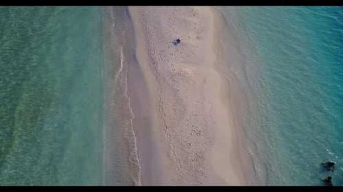 Aerial top down sky of beautiful sea view beach holiday by blue green water and white sandy backgrou