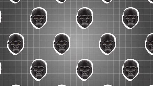 Gorilla Head Background Cartoon Animation
