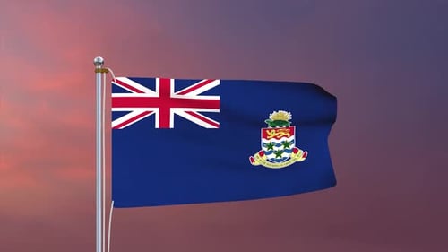 Realistic Waving Cayman Islands National Flag Animation