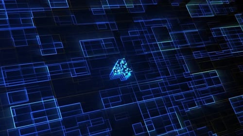 Futuristic Blue Grid Reveal Animation