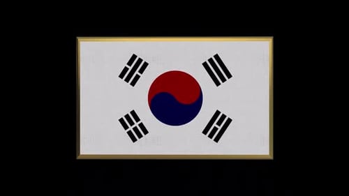 Bandeira 3D da Coreia do Sul