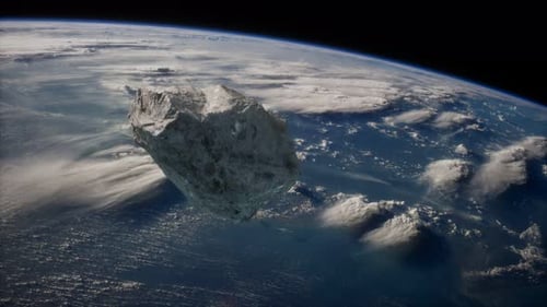 Realistic 3D Asteroid Flying Towards Earth