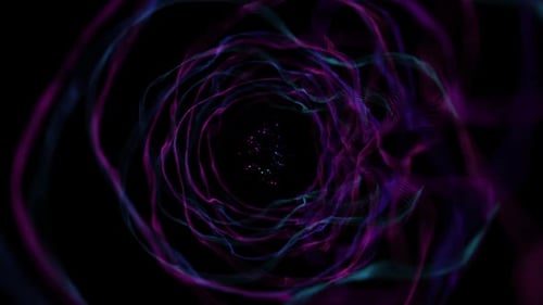 Abstract Fluid Neon Lines Tunnel Journey Background