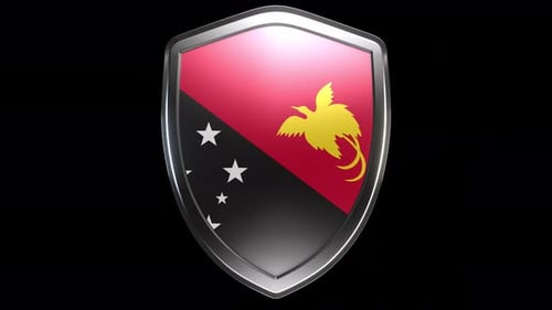Papua New Guinea Emblem Transition with Alpha Channel - 4K Resolution