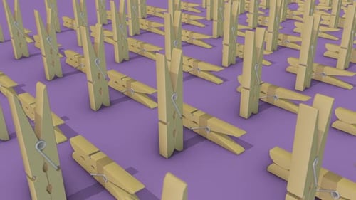A Lot Of Clothespin In A Row Hd