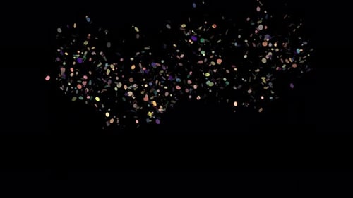 2 Trendy Pastel Color Confetti Explosions Shooting from Aside