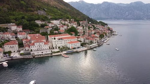 Coastal City with Beautiful Monotonous Architecture of Buildings