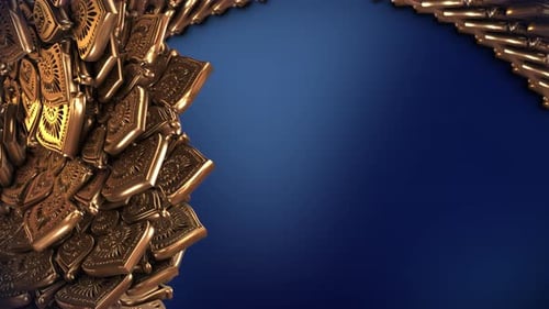 Elegant Golden Ornate Arch Looping Background