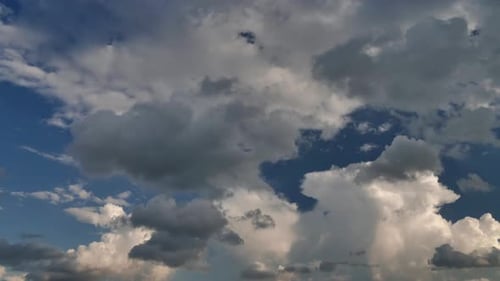 View of dramatic rain clouds, weather change.