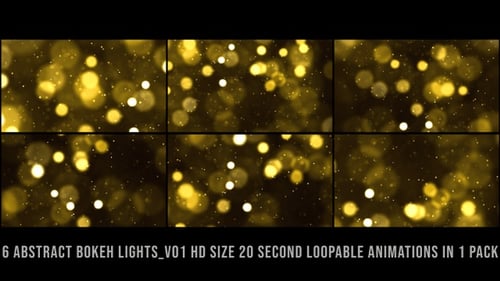 Decorative Bokeh Lights Gold Pack V01