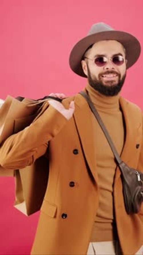 Stylish Young Adult with Shopping Bags