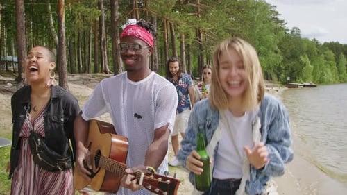 Friends Having Fun On Beach