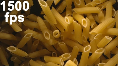 Close Up of Golden Dry Penne Pasta