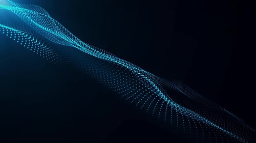 Blue Particles Moving Abstract Animation