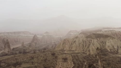 Aerial view of Cappadocia landscape