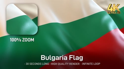 Realistic Bulgarian Flag Waving Animation Background