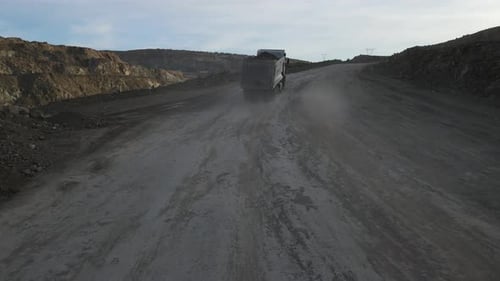 Truck On Construction Road
