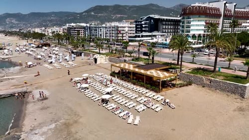Beach Bar aerial view 4k