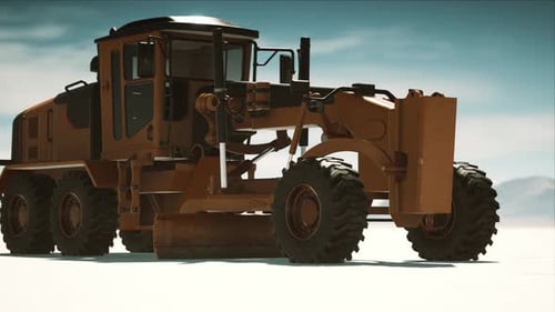 Máquina niveladora de carreteras en Salt Desert Road