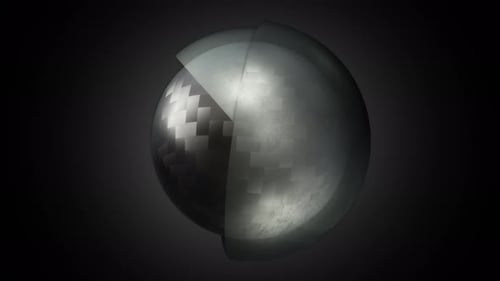 Abstract Metallic Sphere Opening and Reassembling Animation