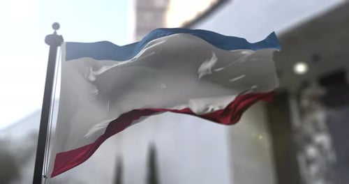 Bandeira nacional da Crimeia acenando
