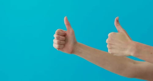 Hands Thumb Up Sign Isolated Isolated