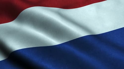 Realistic Waving Netherlands Flag Animation