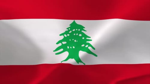 Realistic Waving Flag of Lebanon Animation