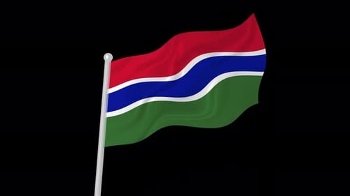 Waving Flag of The Gambia Animation