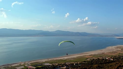 Paragliding Activity Near the City
