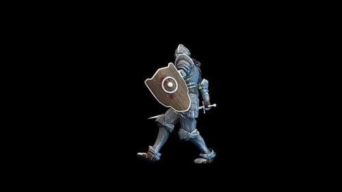 3D Animated Knight Character Performing Diverse Combat Actions