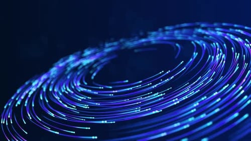 Nahtloser Cyberspace Abstrakte Technologie mit Glitzerpartikelbewegung.