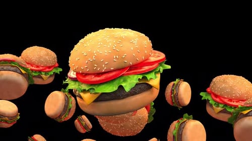 Delicious Hamburger With Ingredients