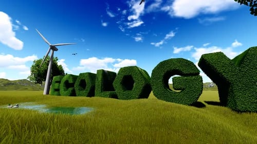 Ecology Grass 3D Text
