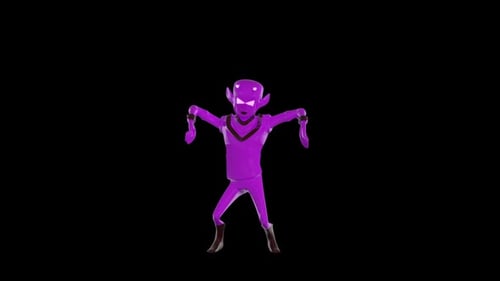 Dancing Purple Alien Character 3D Animation Loop