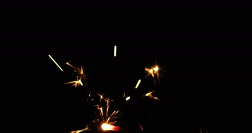 Sparkler Burning and Sparking in the Dark
