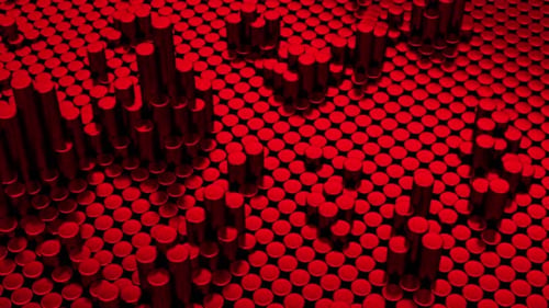 Geometric Red Cylinders Pulsating Loop Abstract Background