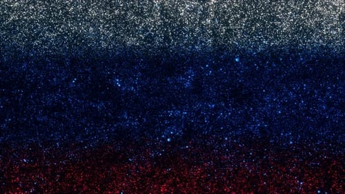 Sparkling Abstract Particles White Blue Red Background