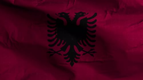 Seamless Loop of Waving Albania Flag
