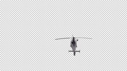 Realistic 3D Helicopter Flying Animation on Transparent Background