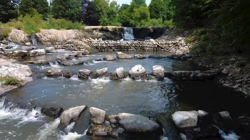 Scenic River Waterfall in Summer