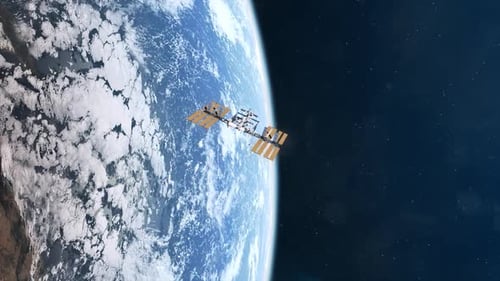 Die Internationale Raumstation im Orbit des Planeten Erde