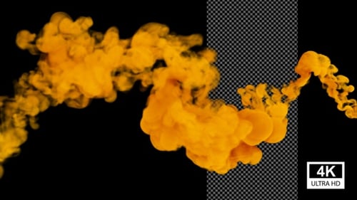 Dynamic Yellow Fluid Smoke Reveal and Transition Element