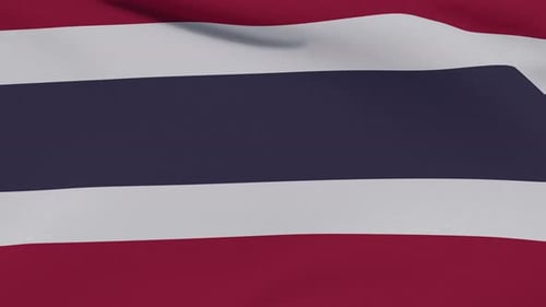 Realistic Seamless Loop of Thailand Flag Waving