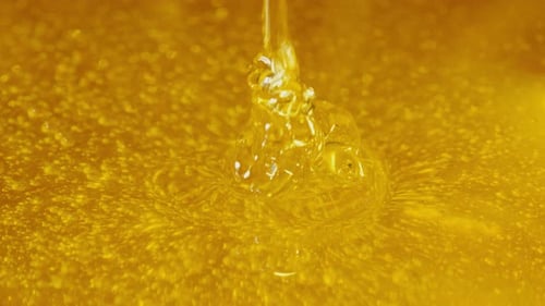 Honey Dripping Pouring From Spoon