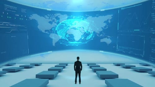 Futuristic Digital Global Data Corporate Interface