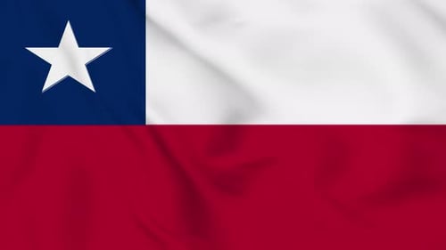 Chile flag seamless closeup waving animation. Vd 2053