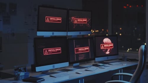 Critical Error Warning on Computer Screens